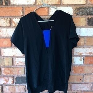 Mason Silk Color Block Cut Out Top